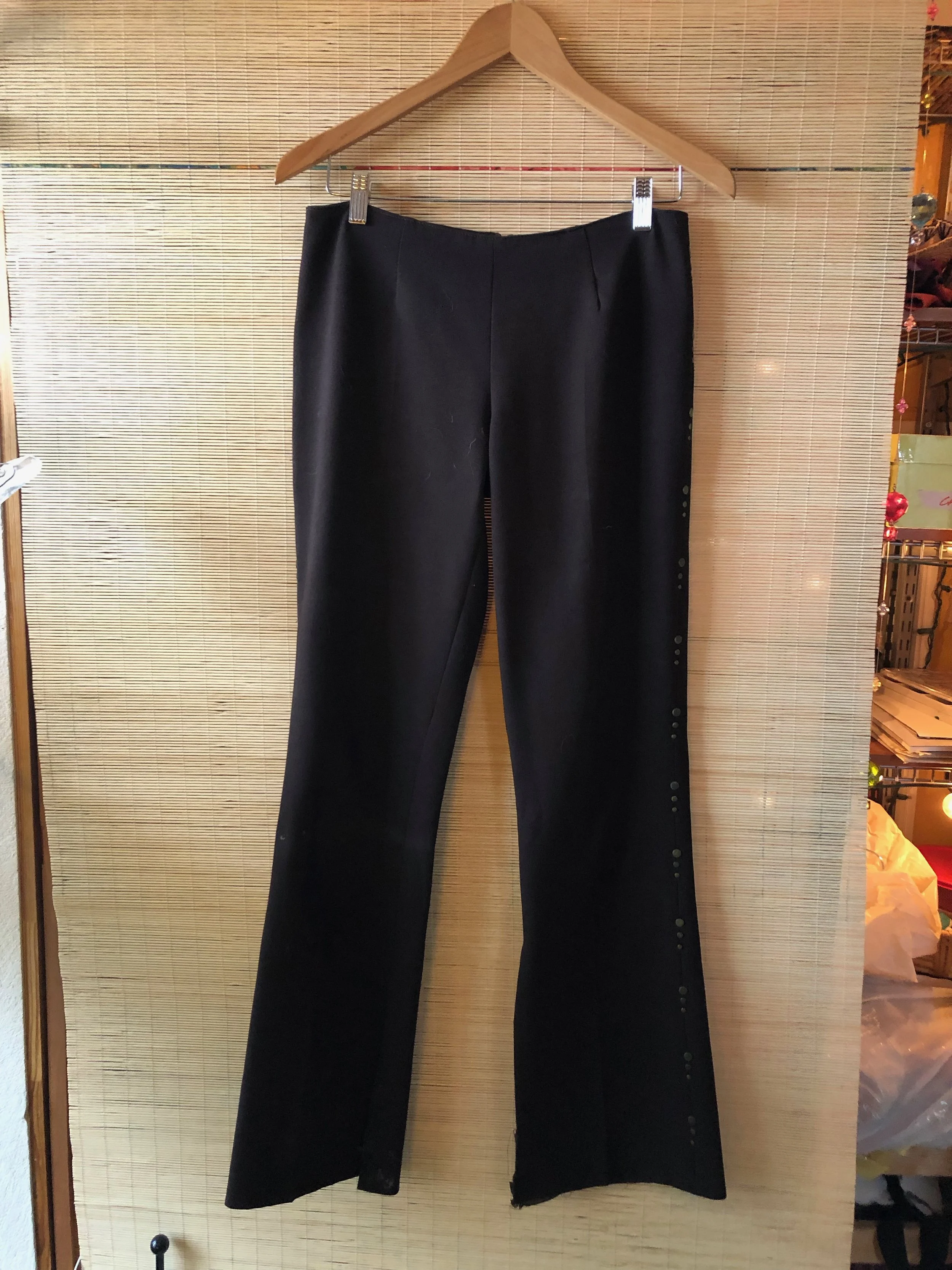 Chocolate brown pant with brass detail by