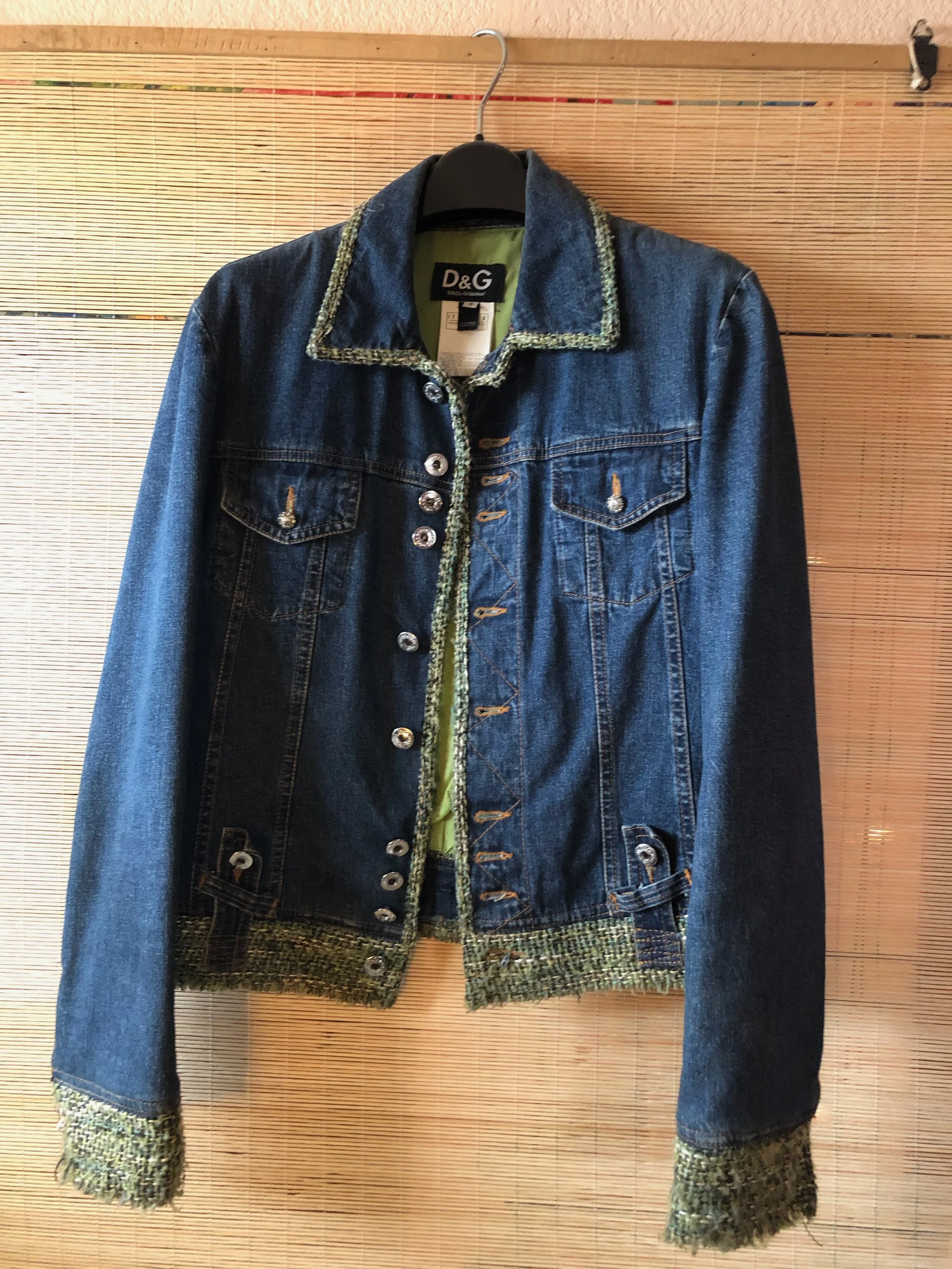 Jean Jacket with tweed detail by