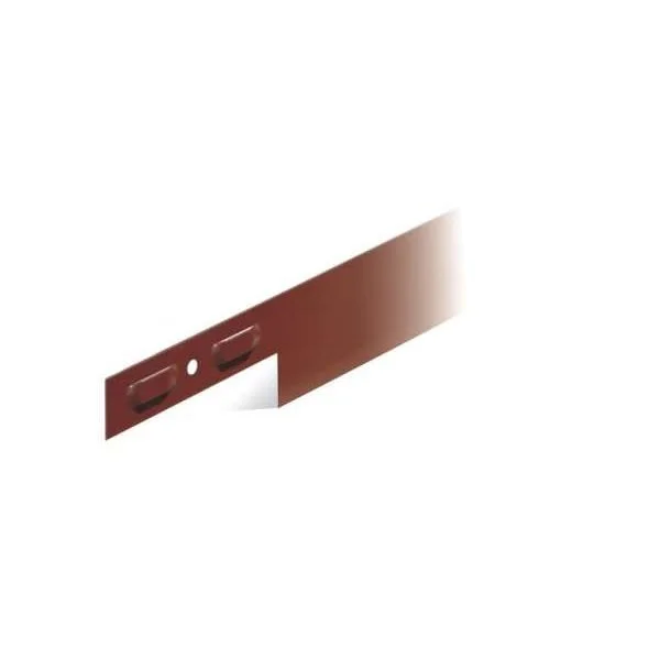 Galvanized Roll Top Steel Edging with stakes - 8-10' Brown