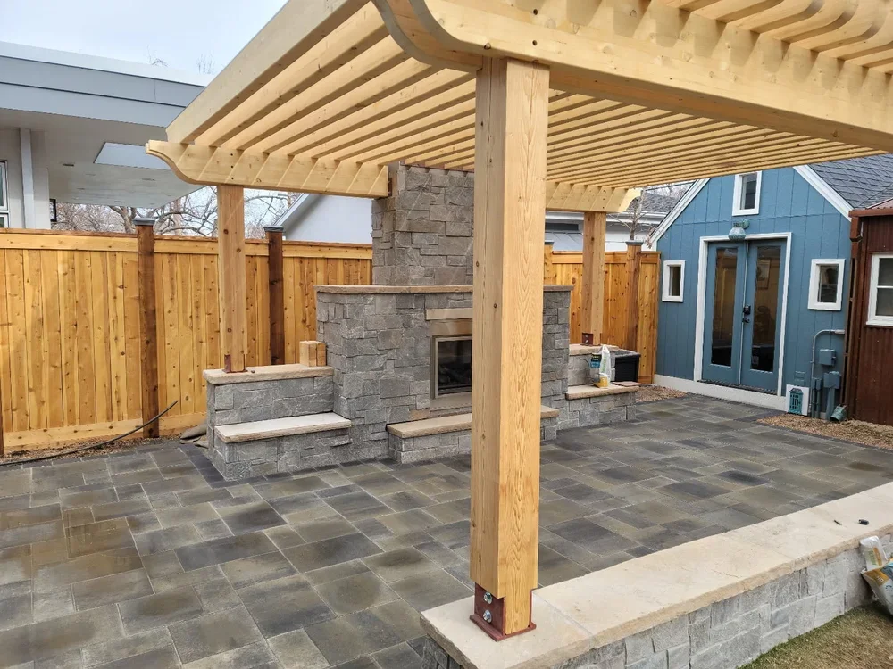 Outdoor Fireplace + Pergola