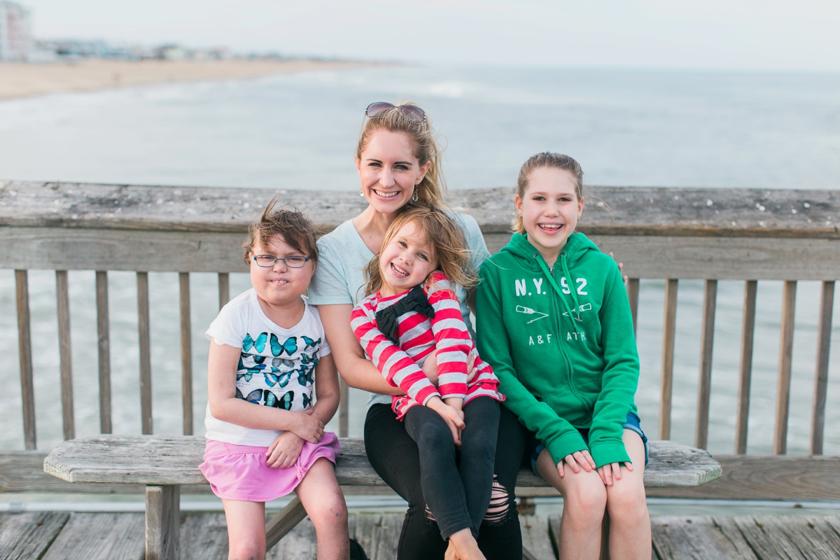 Enjoying the banks of Virginia beach last year with Abby (left), Emily (middle) and Maggie (right)