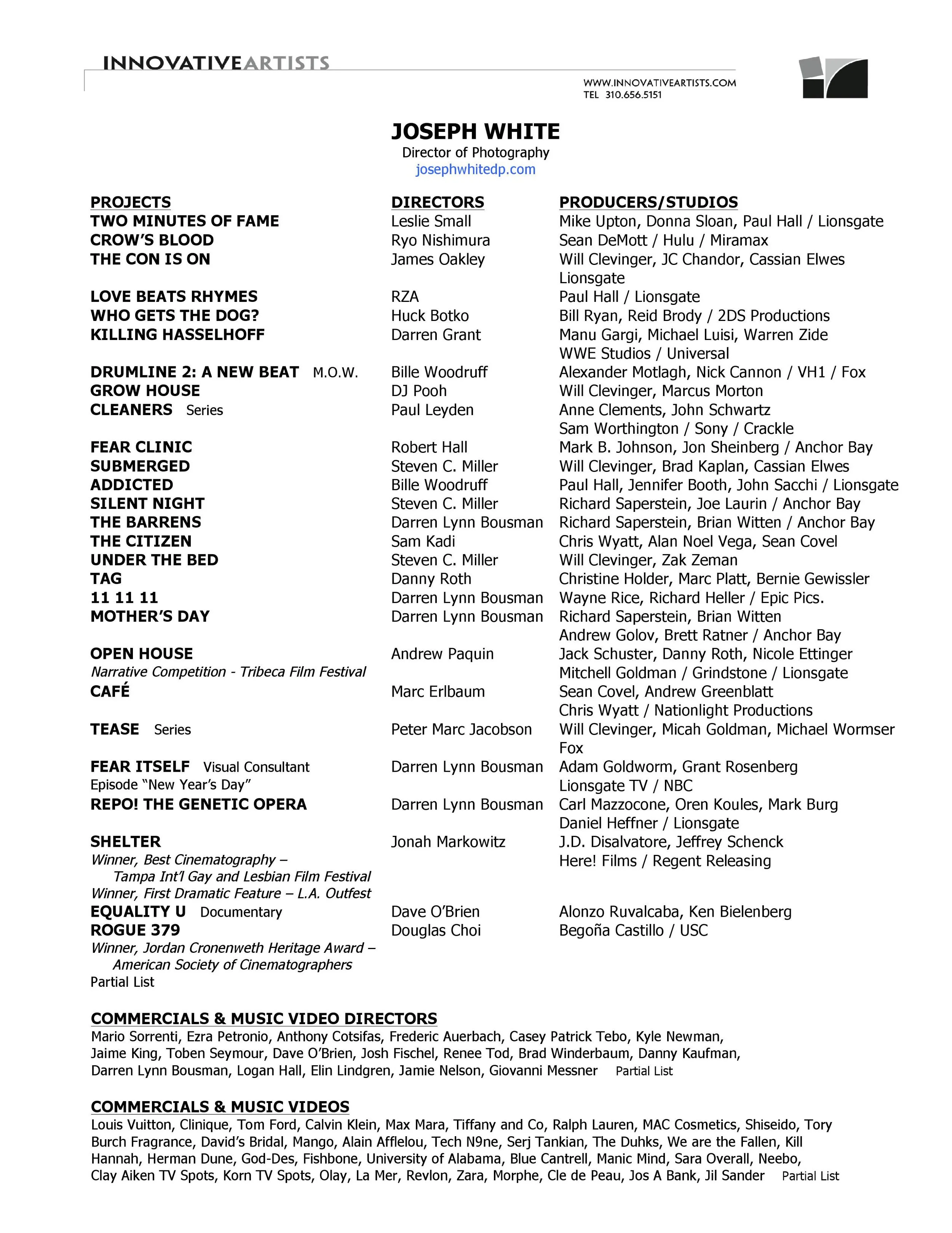 Resume Joseph White