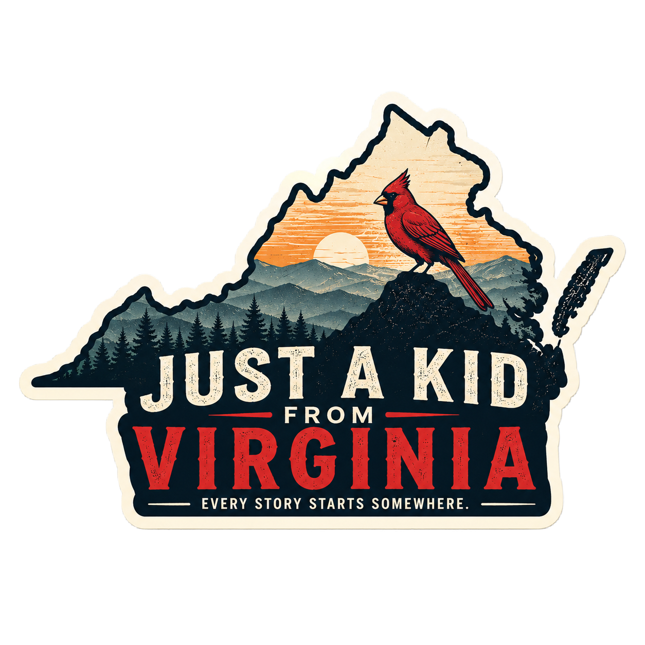 Just A Kid From Virginia Graphic Sticker