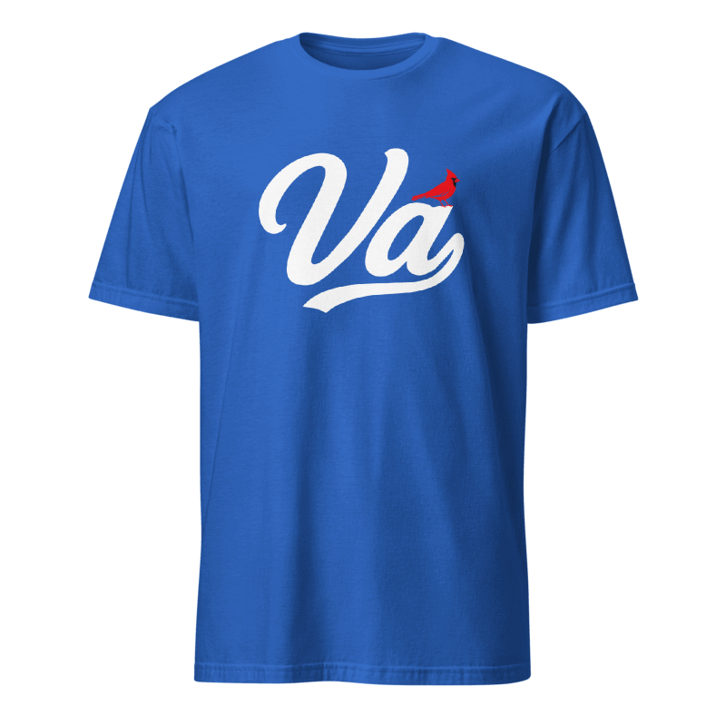 VA Script Royal Blue Tshirt mock up.png