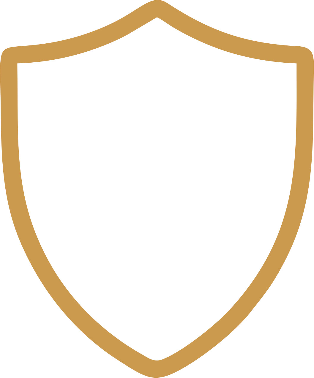 Black shield with a gold border.