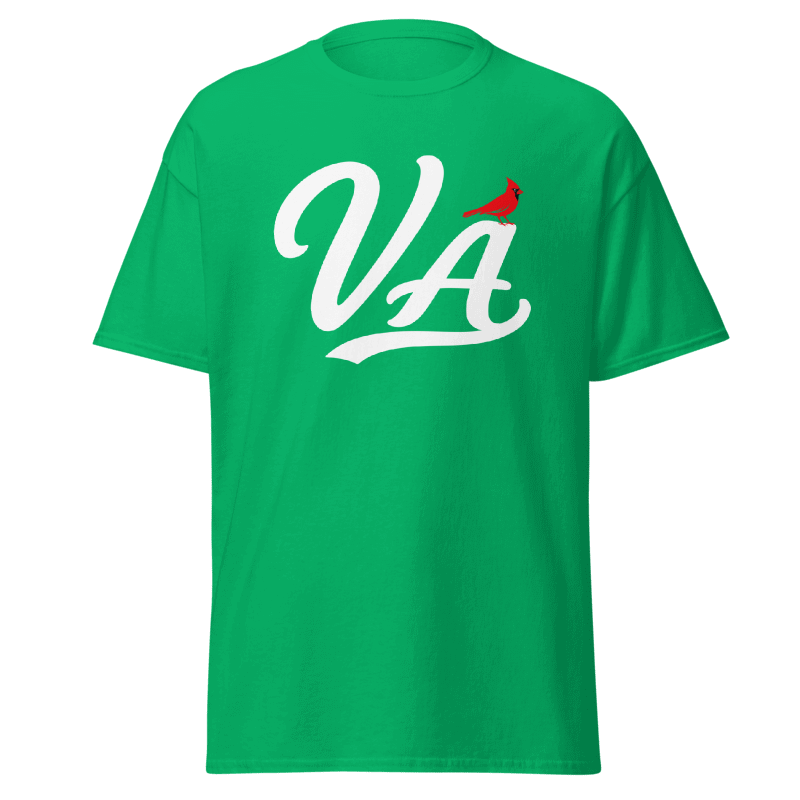 VA Script Irish Green Tshirt mock up.png