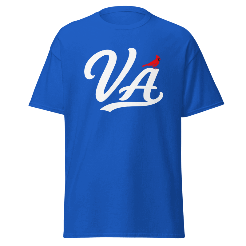 VA Script Royal Blue Tshirt mock up.png