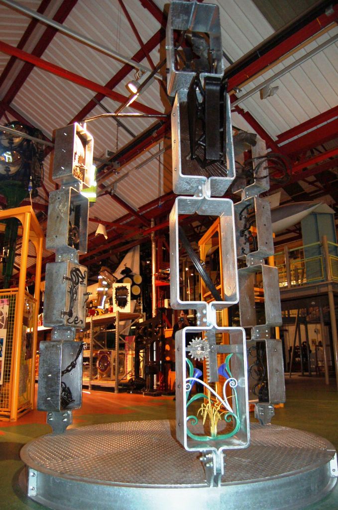 'Foundry Boxes' sculpture installed at 'Enginuity', Ironbridge. Photo: Hannah Davies