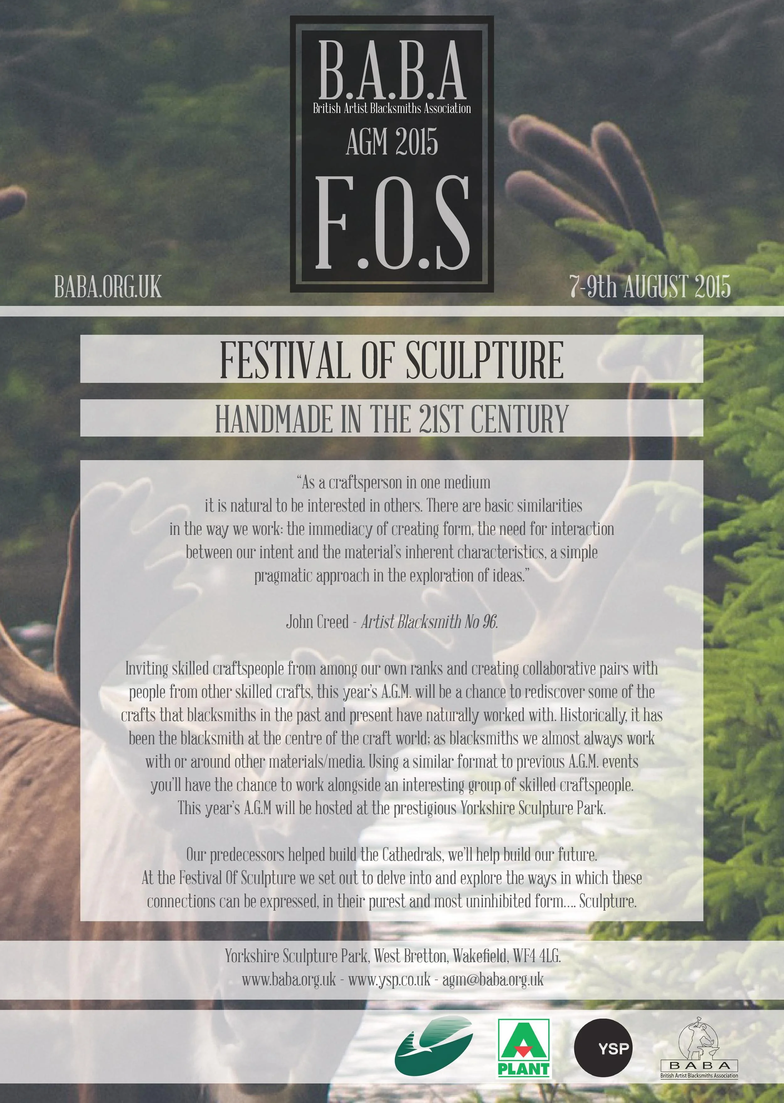 BABA Annual Conference - 'Festival of Sculpture' - and AGM