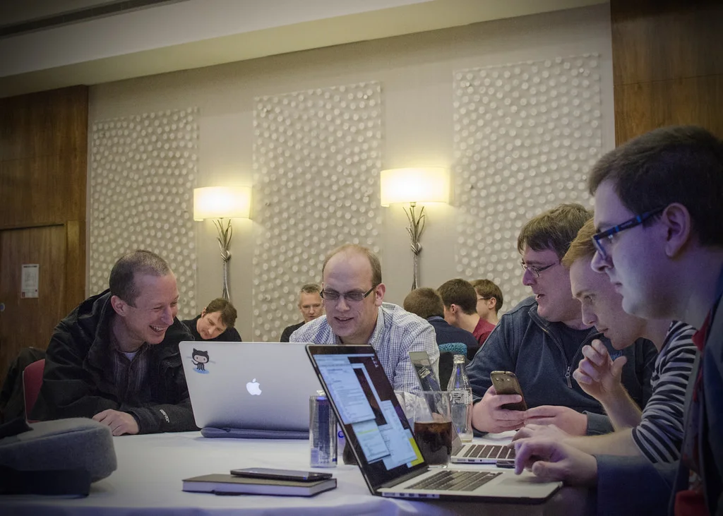 Tech Nottingham attendees enjoying a bit of coding
