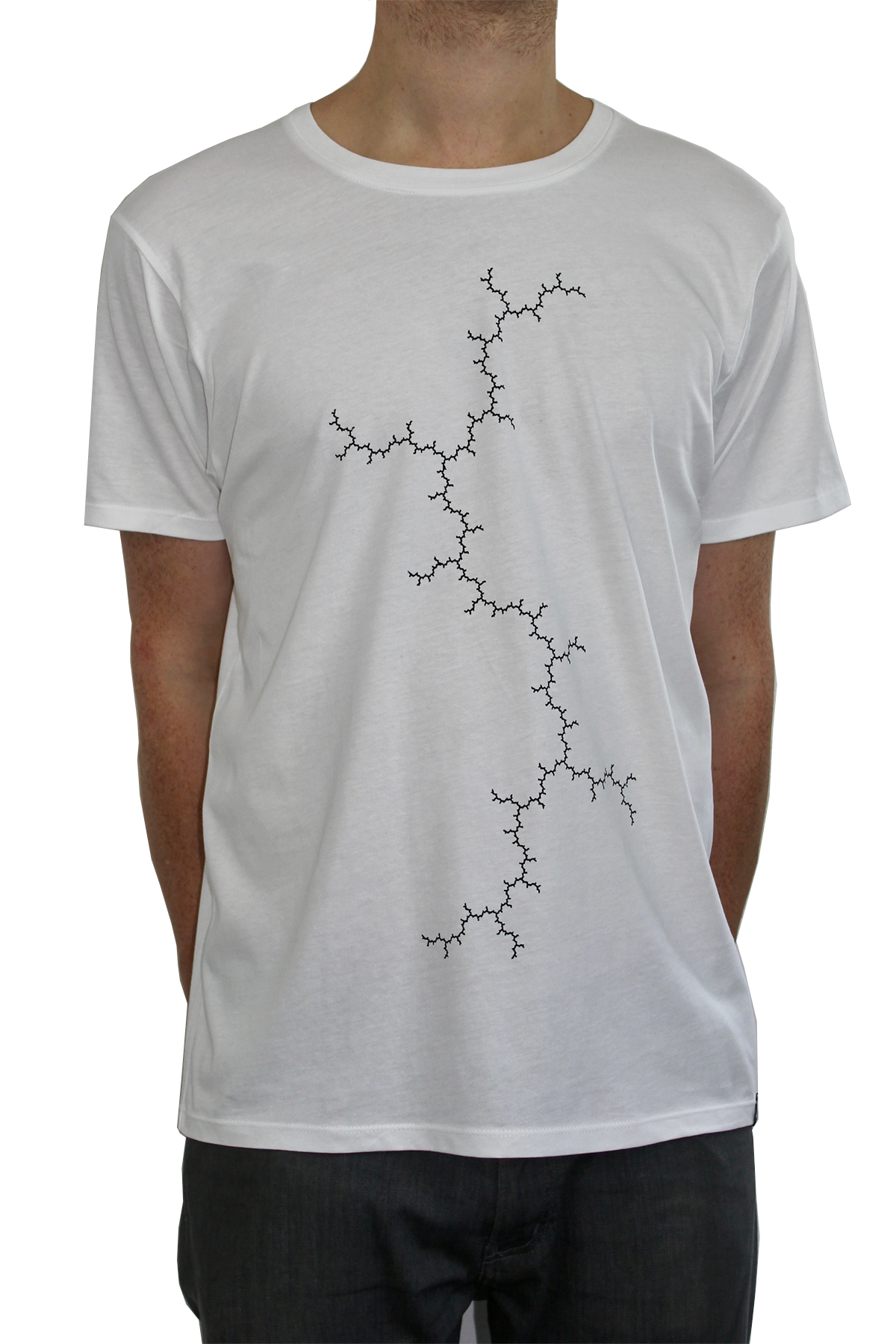 Julia set white tee front oneandotherio.png
