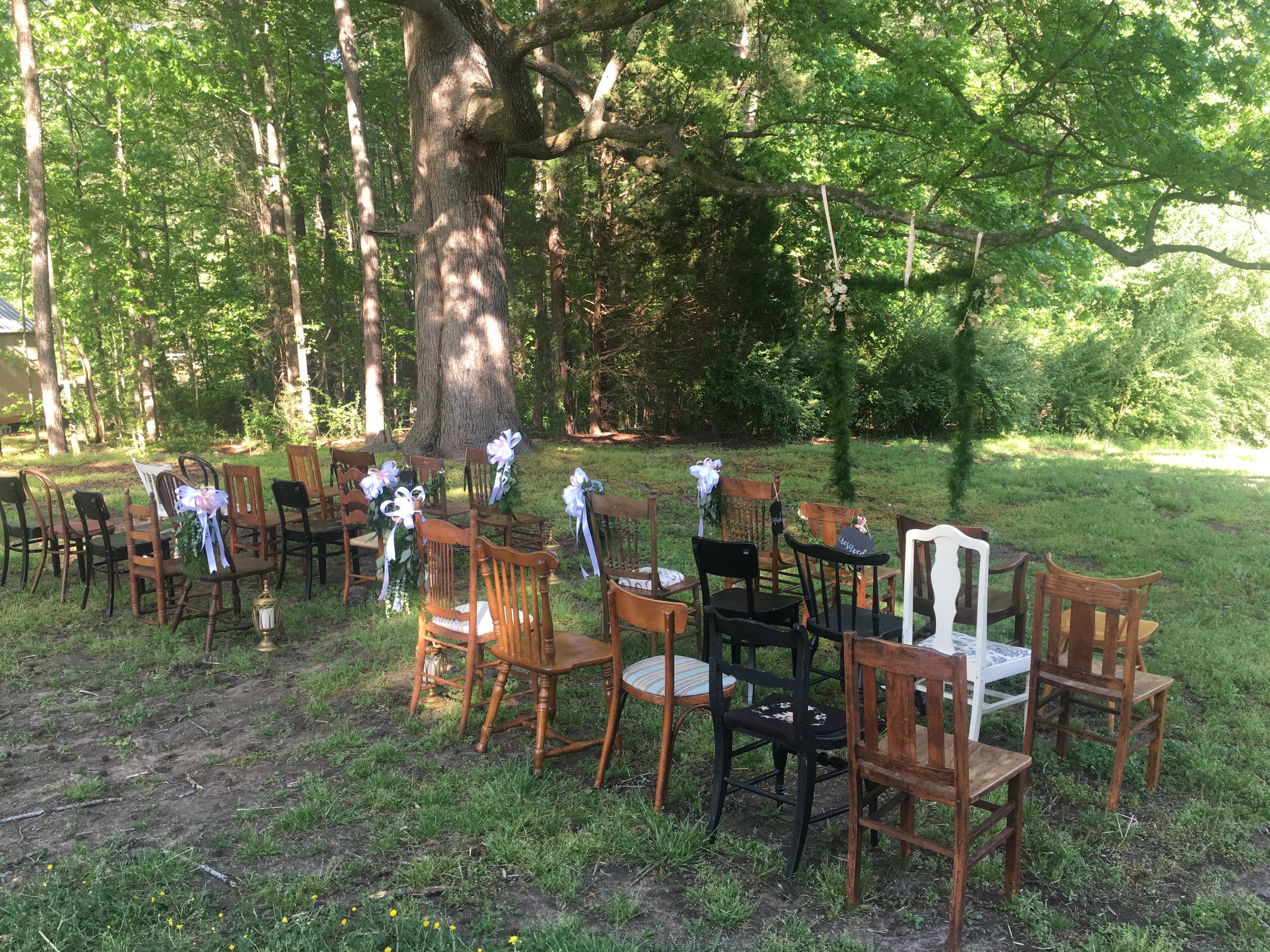 Set up for a beautiful wedding ceremony.