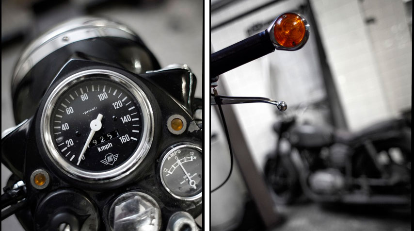 - Original speedometer with amp meter fully operational in mint condition! - Grip mounted blinkers