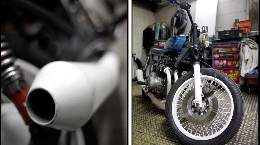 - Lightning strike’ exhaust. - Slimming ‘book end’ white wheels.