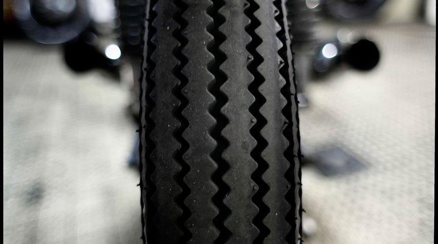 Firestone Deluxe front and rear tyres.