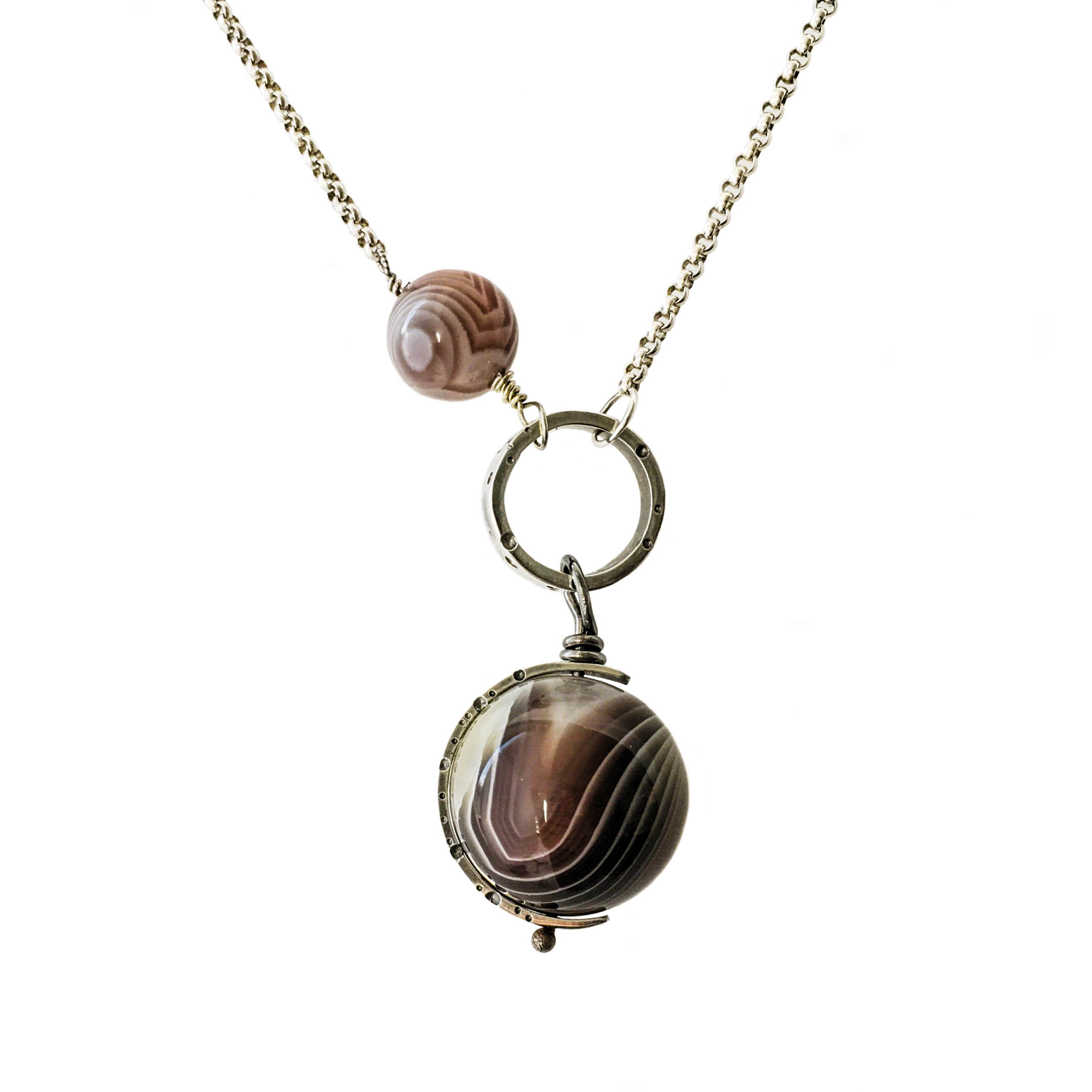 handmade planet necklace sterling silver