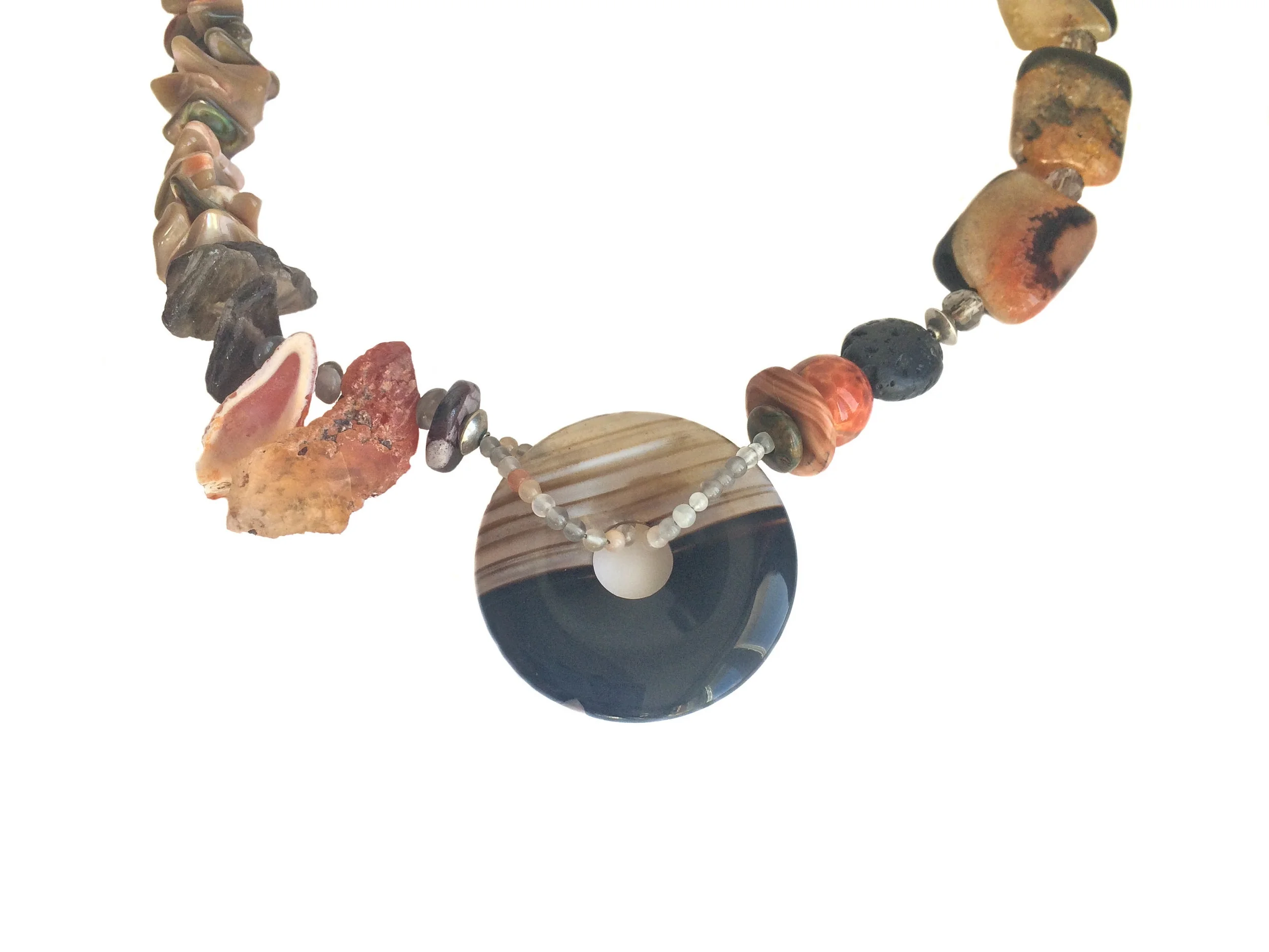 black and orange statement necklace