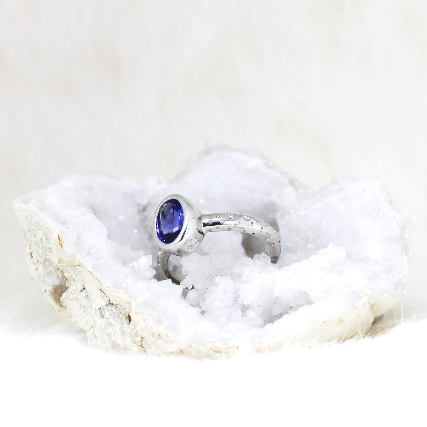 Tanzanite Over the Moon Engagement Ring