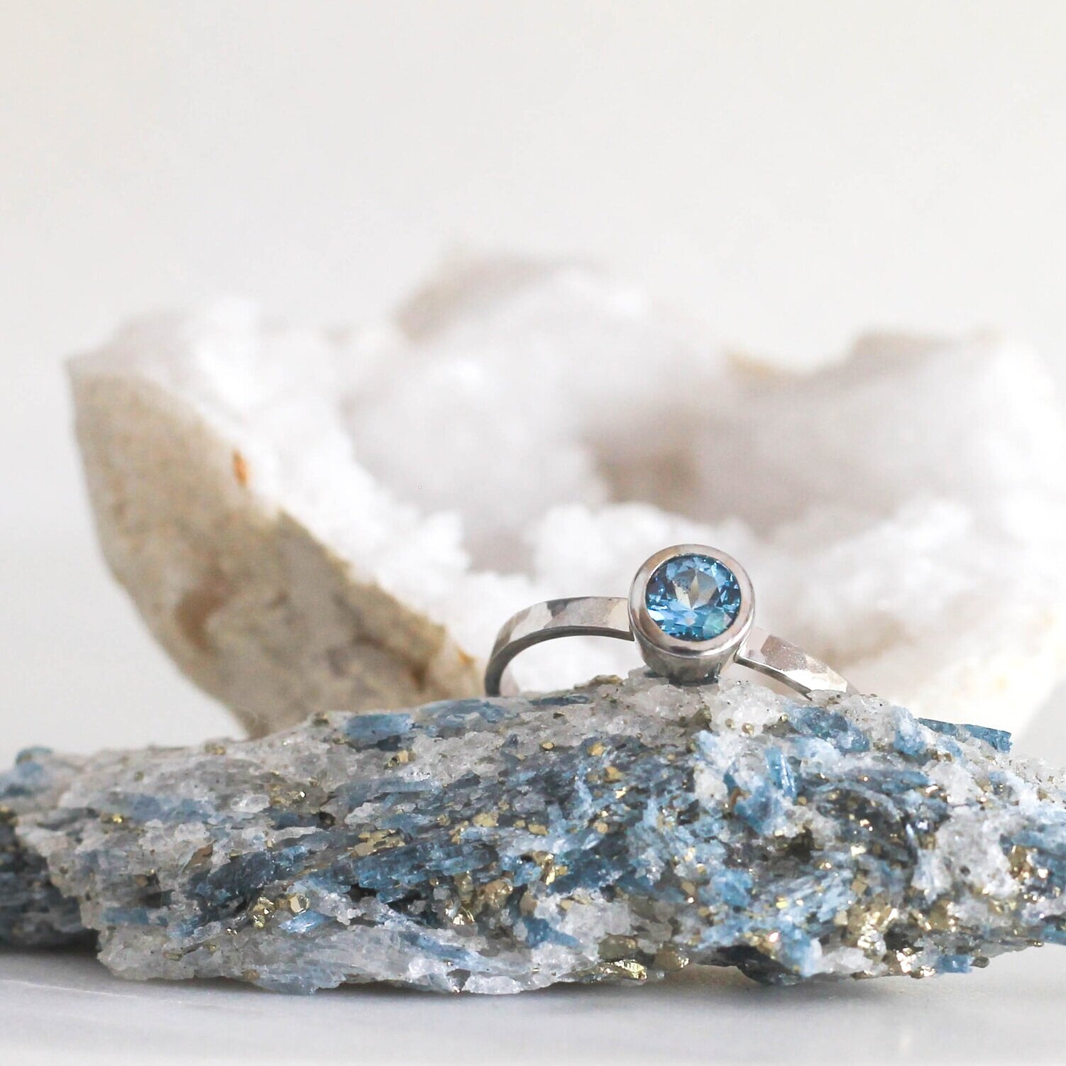 Blue Topaz Mother's Ring