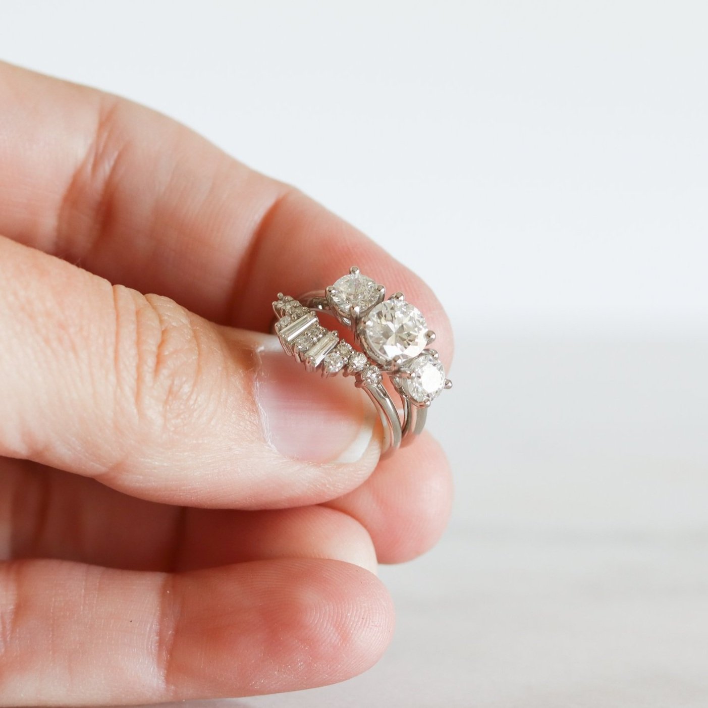 heirloom diamond platinum wedding rings
