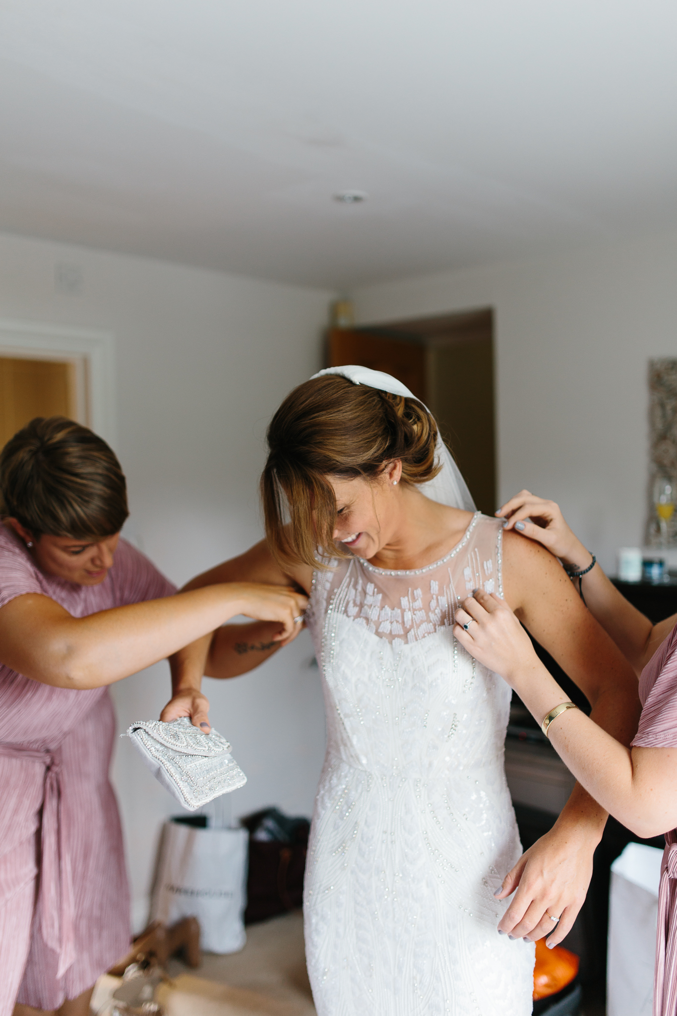 getting into the gown