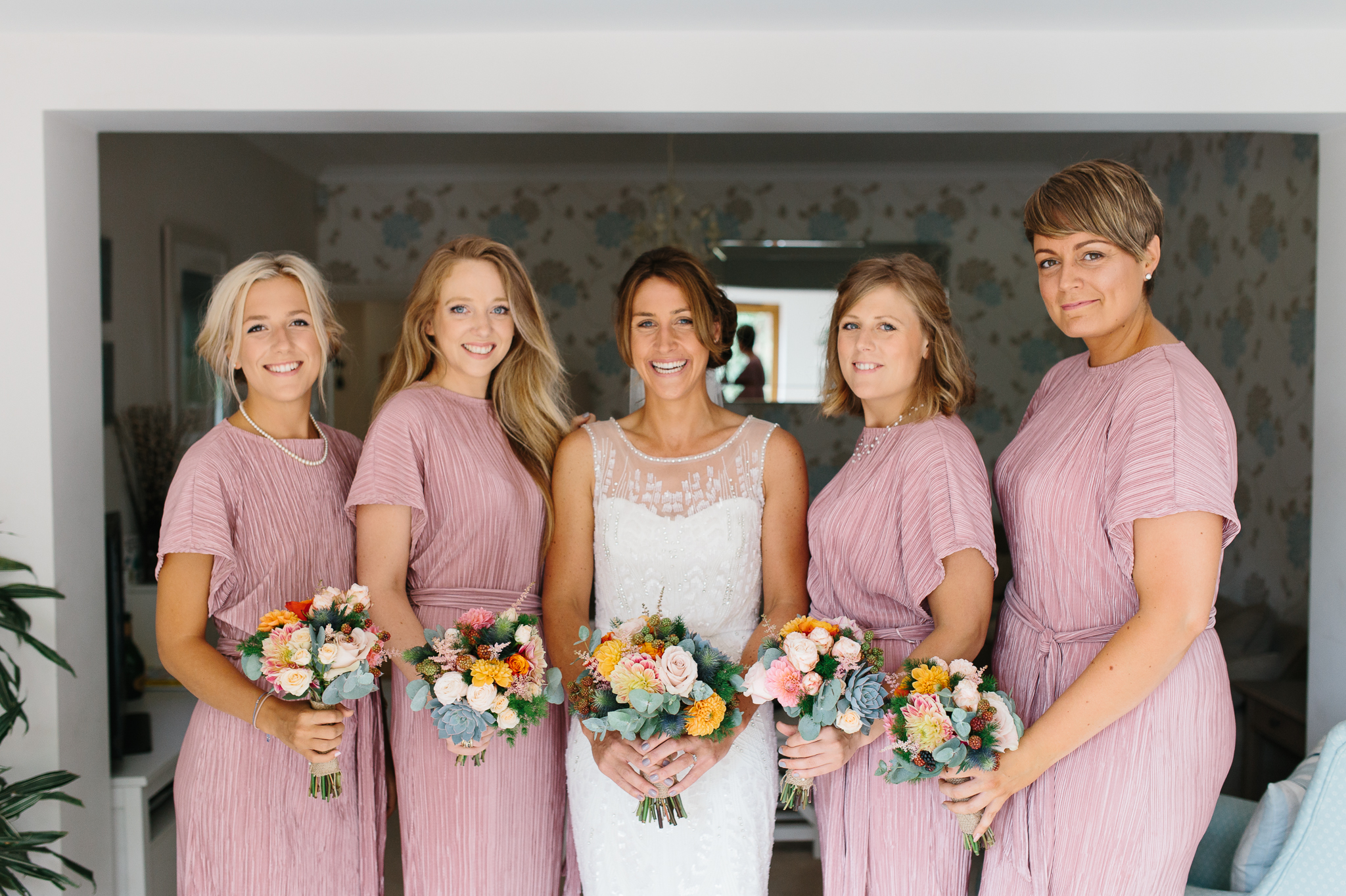 bridesmaids in pink