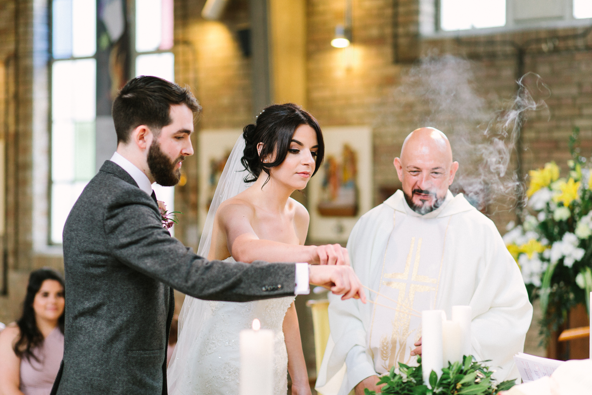 lighting the wedding candle
