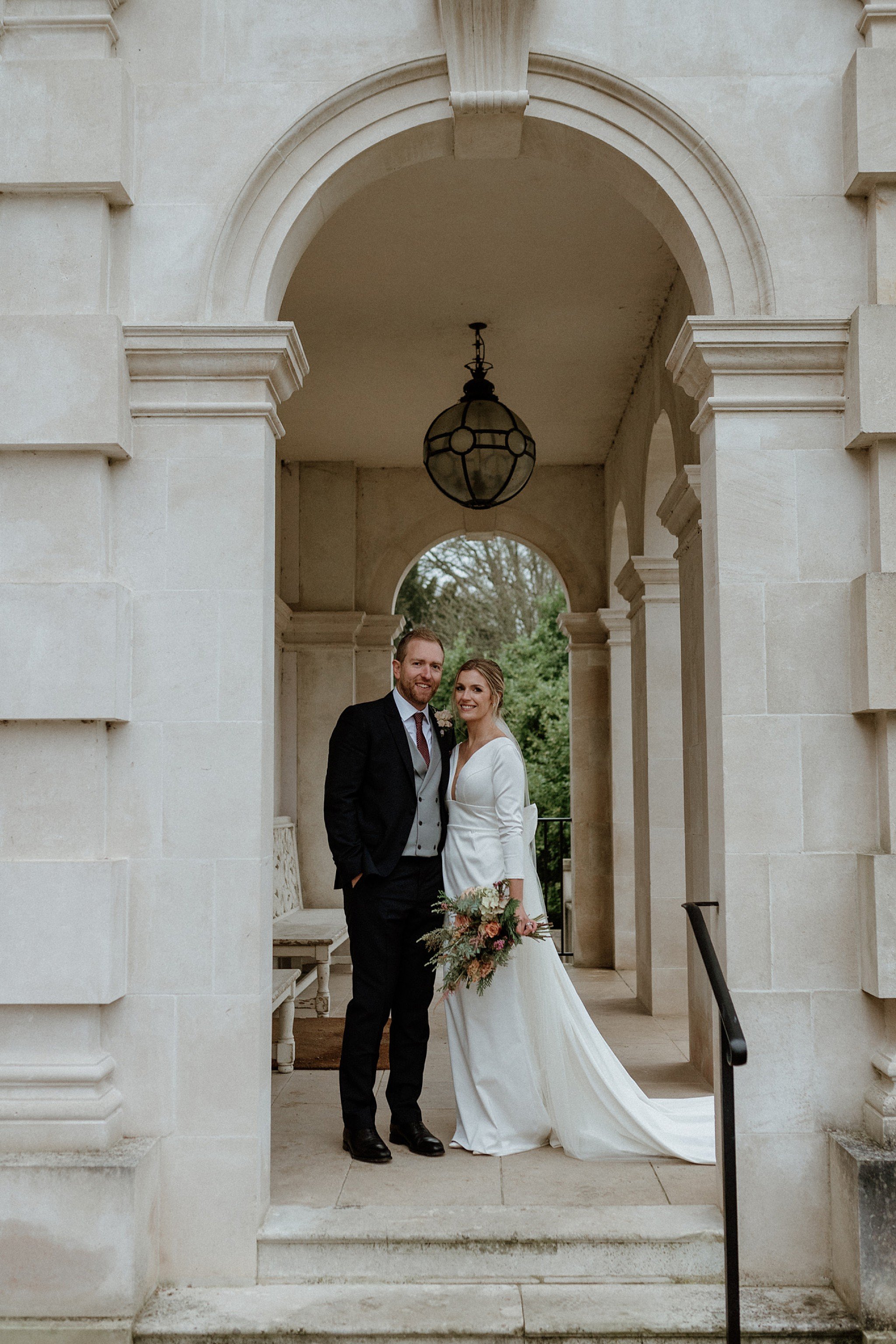 bride and groom at st Giles House