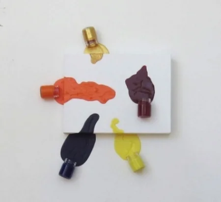   Go home paint, you're drunk!  2013, acrylic, canvas, jars, 33 x 36 cm 