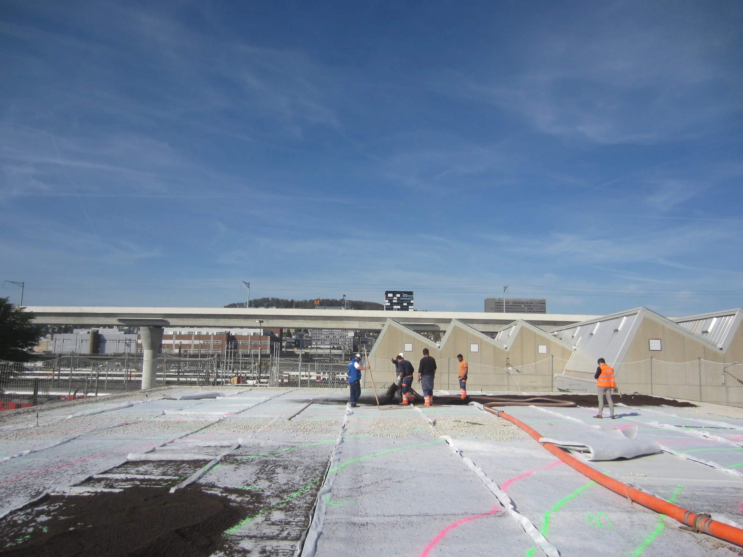  The roof under construction, April 2017. 
