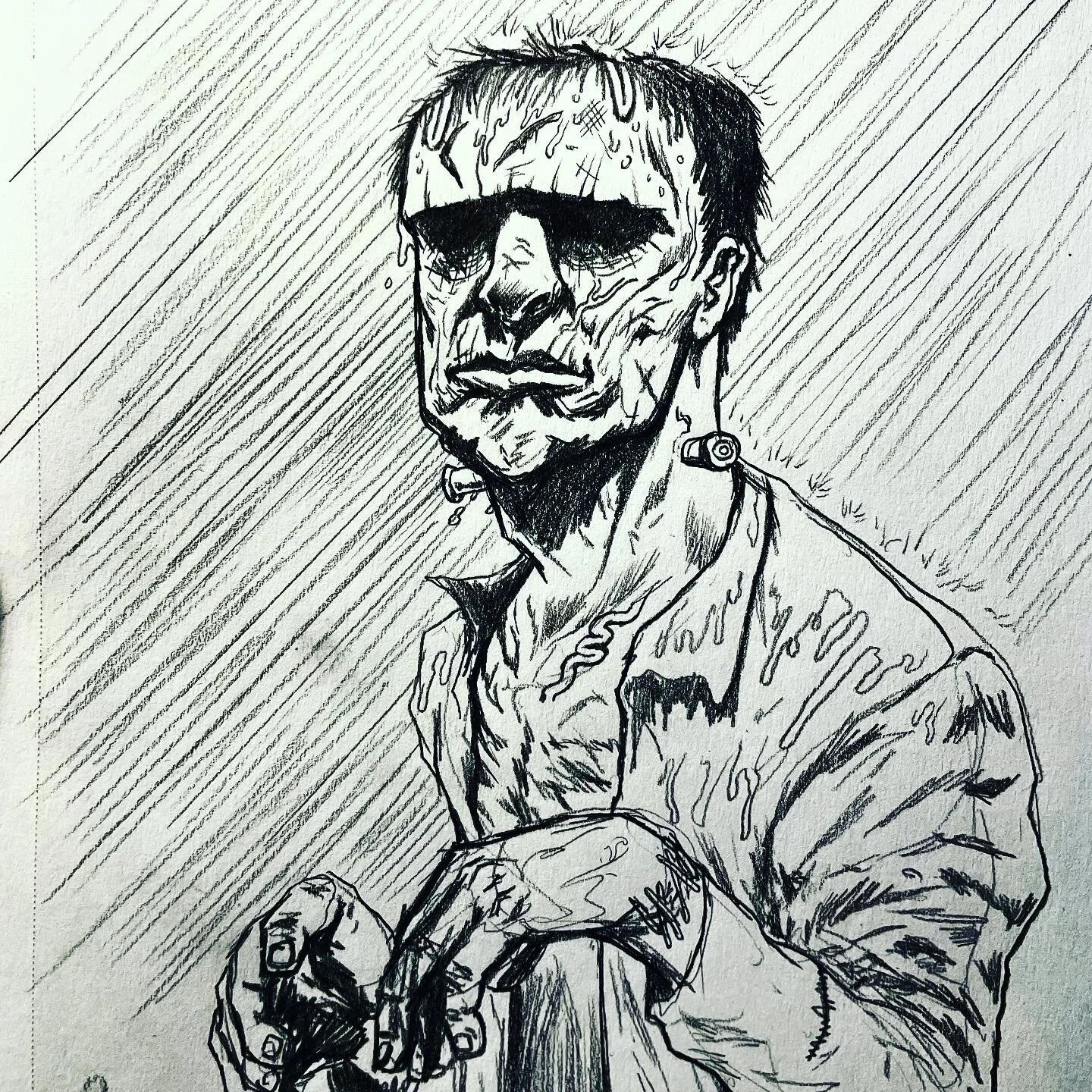 He is risen&hellip;🤟🐇
&bull;
&bull;
&bull;
#art #illustration #frankenstein #sketch #pencil #graphiteart #horrorart #artwork #horrormovies #horrorlife #willpottorff #sketchbook #sketchbookart