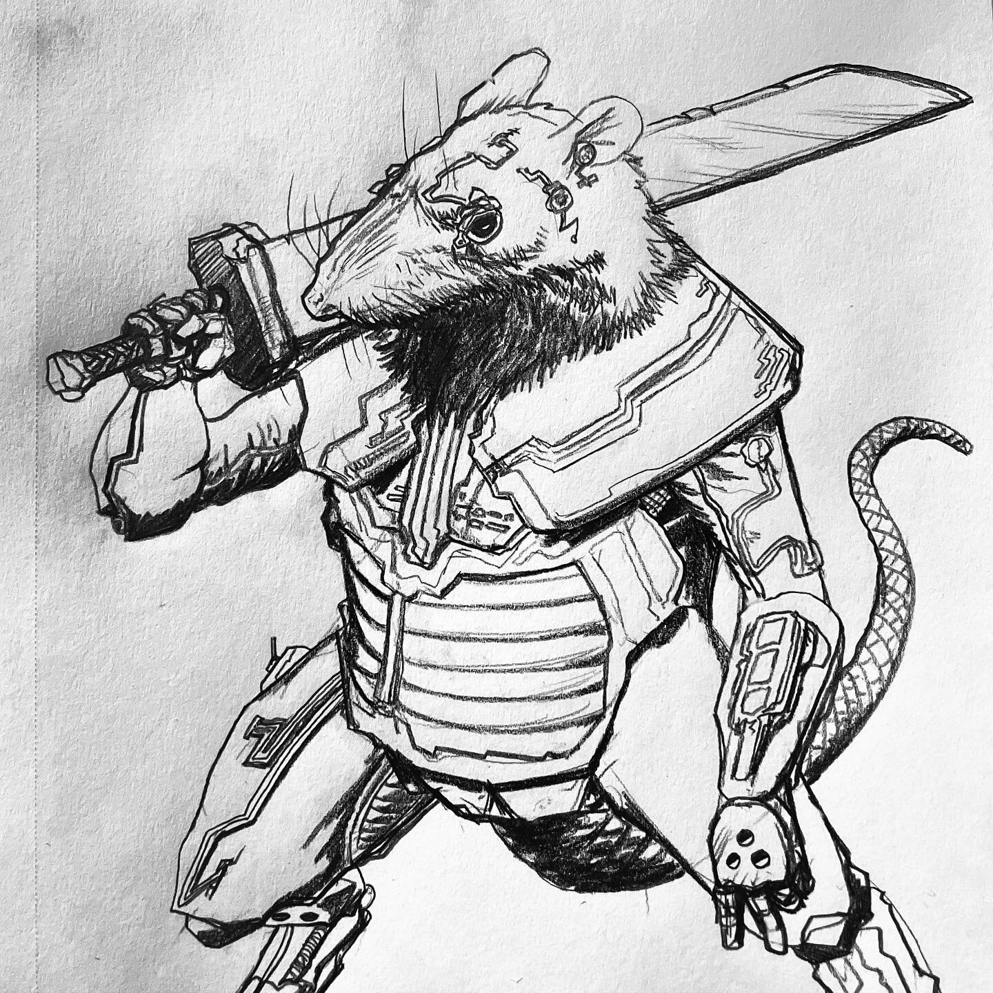 Another lab rat warrior
&bull;
&bull;
&bull;
#art #illustration #artist #chemicaldog #comicart #warmup #giantrat #creaturedesign #sketchbook #sketch #pencil #artwork #characterdesign #creature #mutants #artoftheday #scifiart #scifiartwork #willpottor