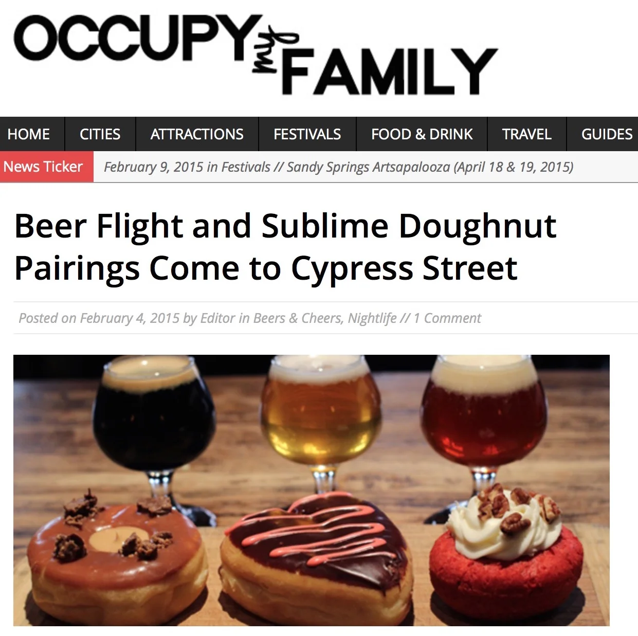 Occupy My Family, Beer + Doughnut Flight at Cypress Street , February 4th, 2015