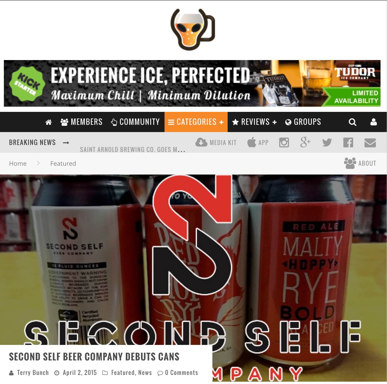 Beer Alien , April 2nd 2015, Second Self Beer Company Debuts Cans