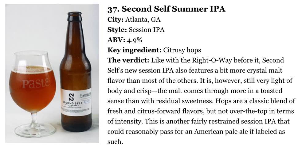 Paste Magazine , July 24th, 2015 "Blind-Tasting and Ranking 90 of the Best Session Beers"