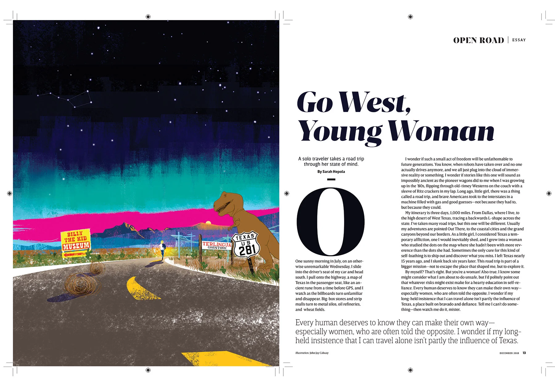Full Page Illustration for Texas Highways Magazine