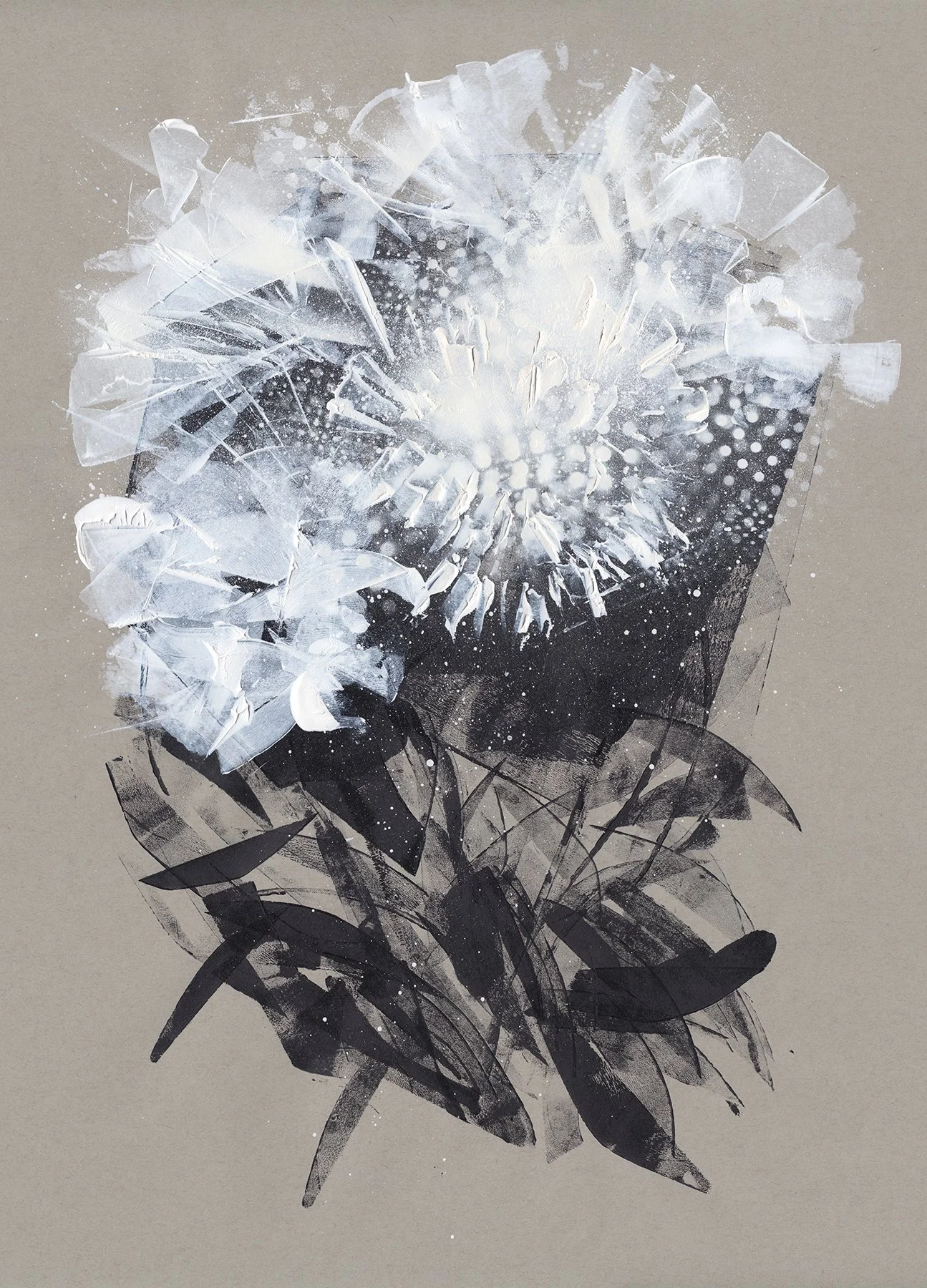  FLORAL NO. 1  Acrylic Paint   18” × 24” Toned Paper       