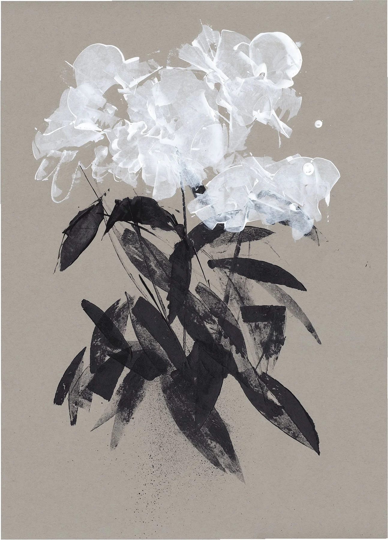  FLORAL NO. 10  Acrylic Paint   18” × 24” Toned Paper 