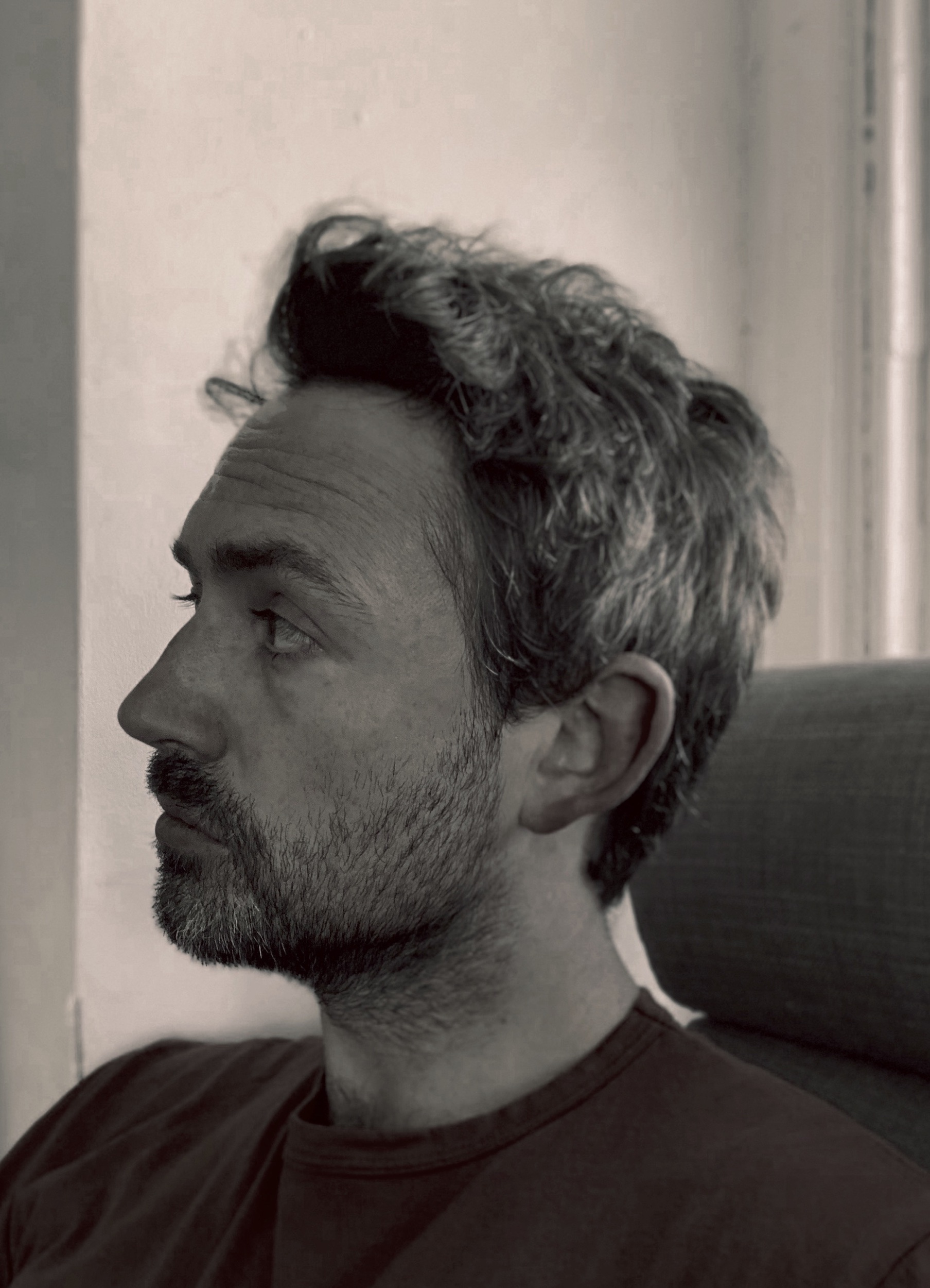 In the studio at Barrett Art Center, July 2019