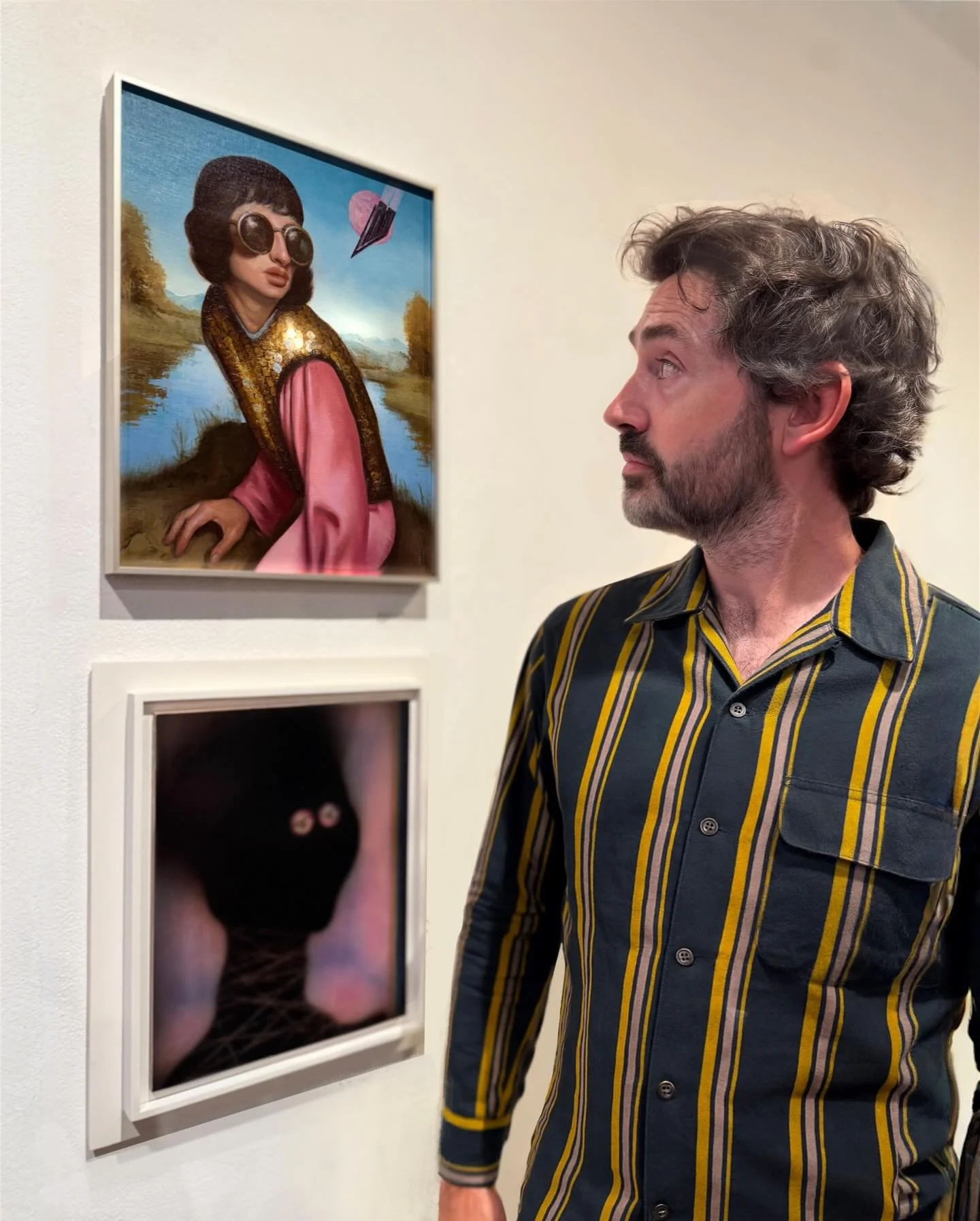 Thank you to everyone who came out Friday evening to join me for the opening of Everything But The Kitschen Sink at @laluzdejesus on Hollywood Blvd. 

It was a fun night, and exciting to see my painting Barbermonger in its beautiful new frame - thank