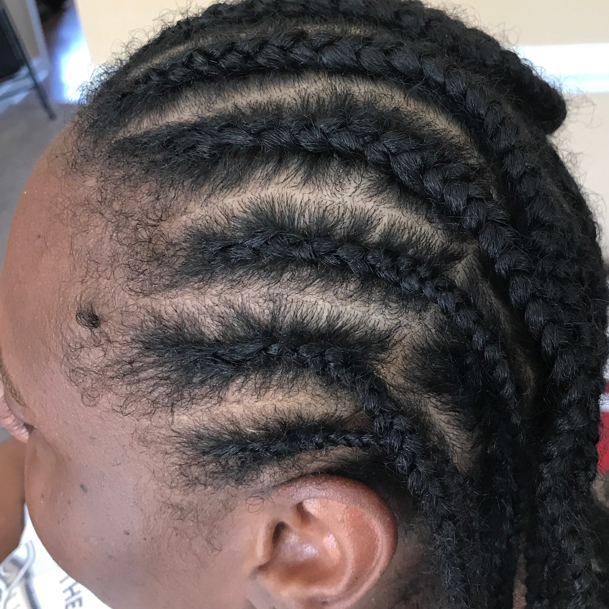 Corn rows - Prep for crochet.