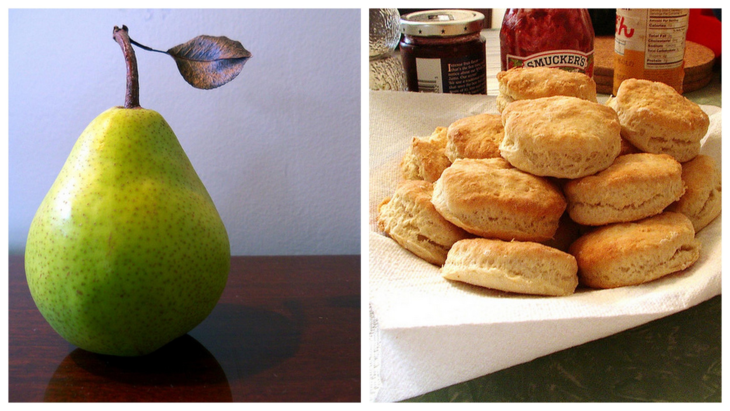 Pear and buttermilk biscuit .