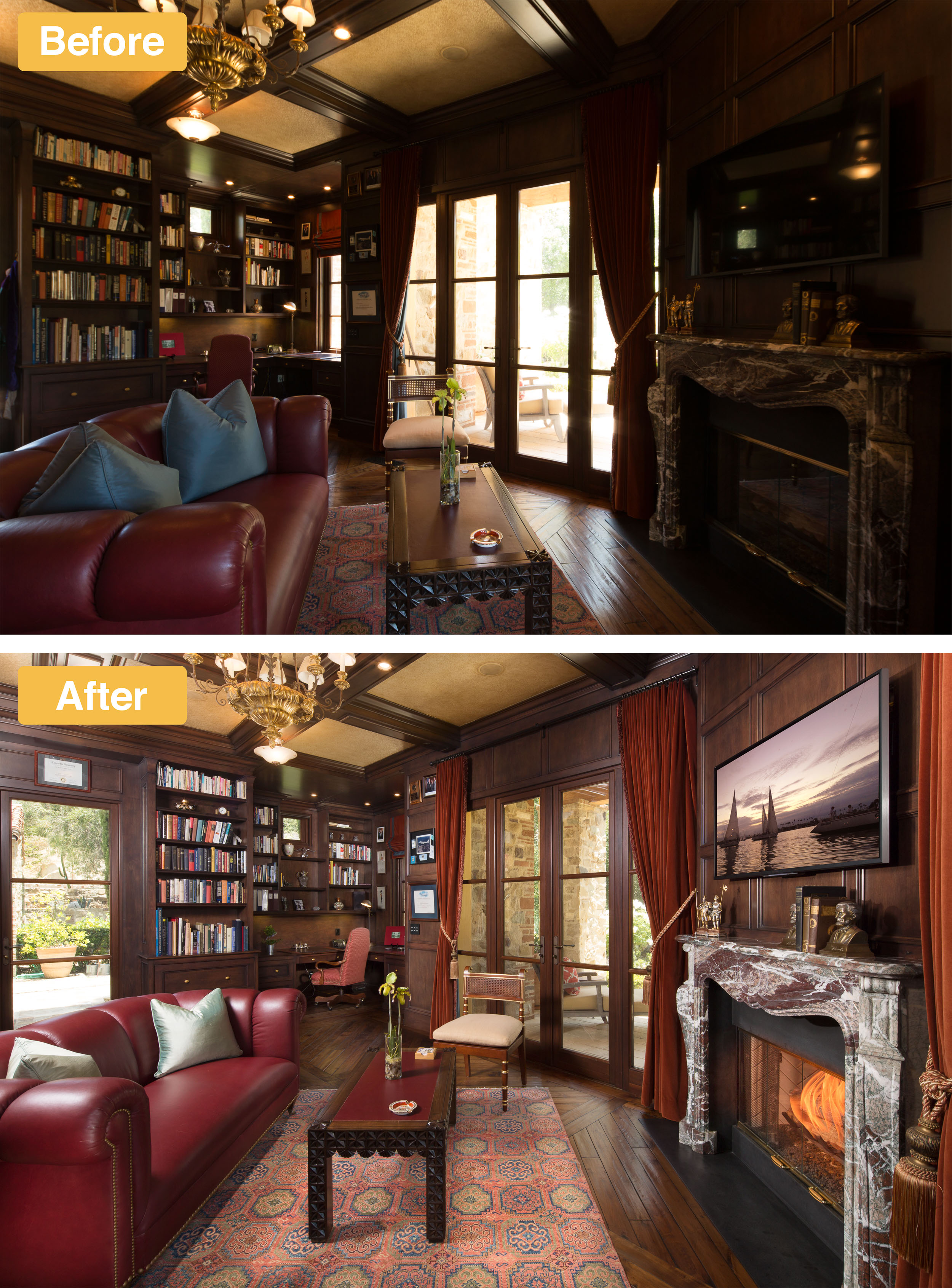 Before and after real estate photo