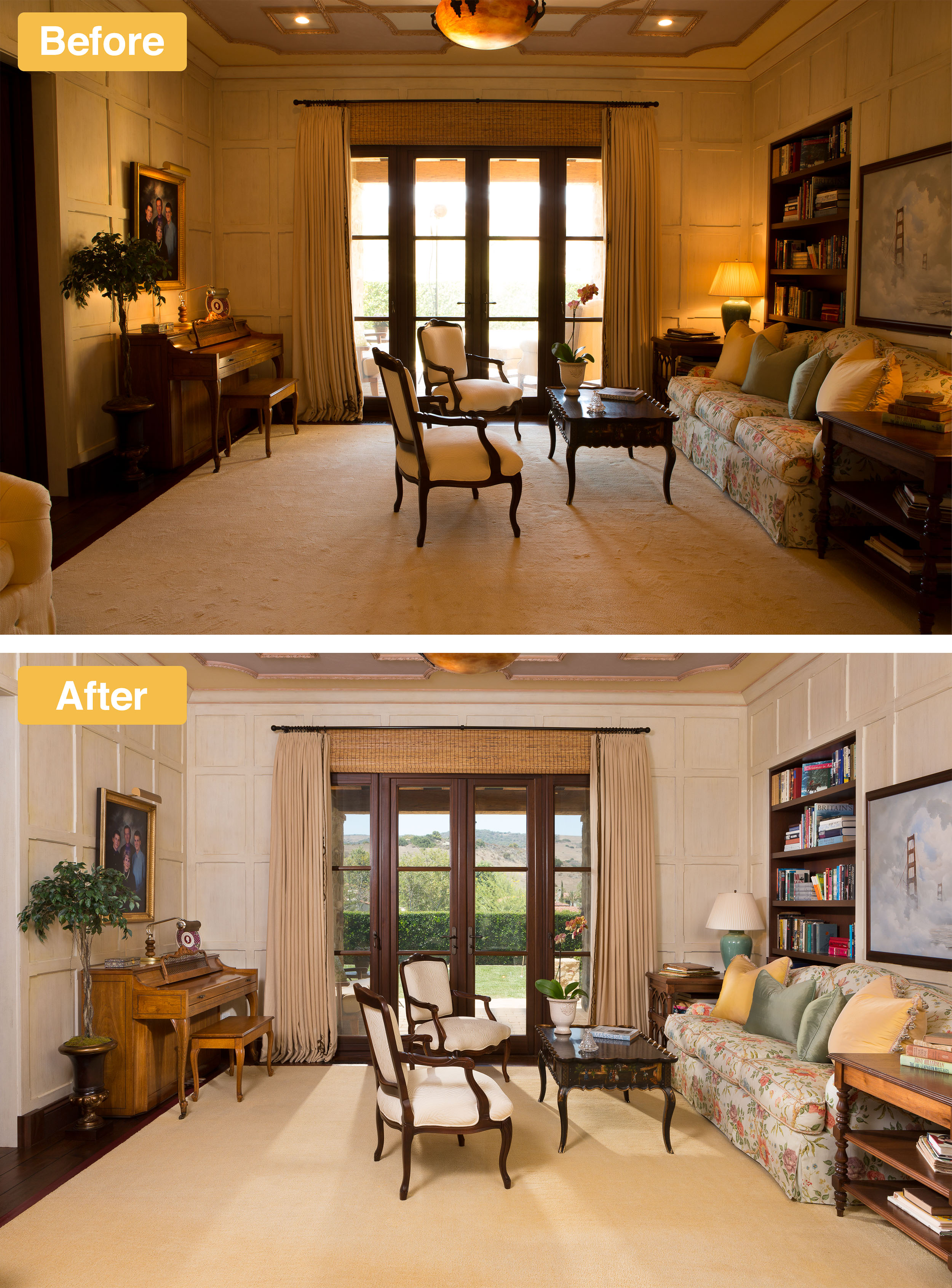 Before and after real estate photo