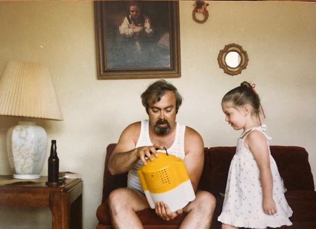 Father&rsquo;s Day 1985. Lessons on fishing bait with my dad. Thanks for teaching me how to fish and that owning a small business is hard but worth it. 💕

#happyfathersday