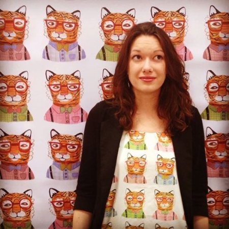 I ordered fabric with my Tigers At Work design on it so I could make a shirt out of it. I mean so my mom could make a shirt out of it.