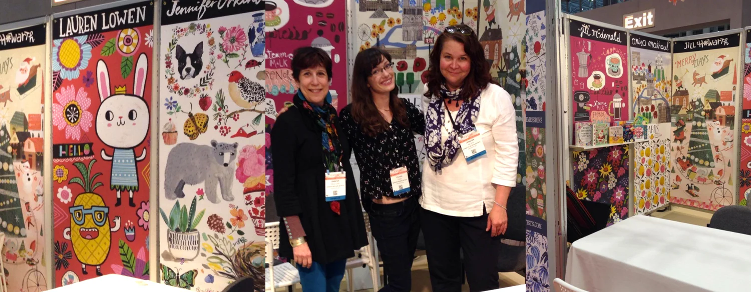 Jennifer Nelson, Jennifer Orkin Lewis, and myself at the JNA booth at Surtex