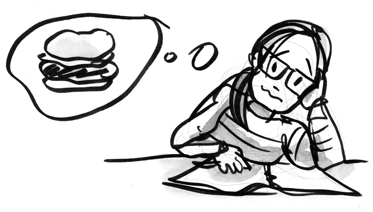 Thinking about lunch at 9:00 AM