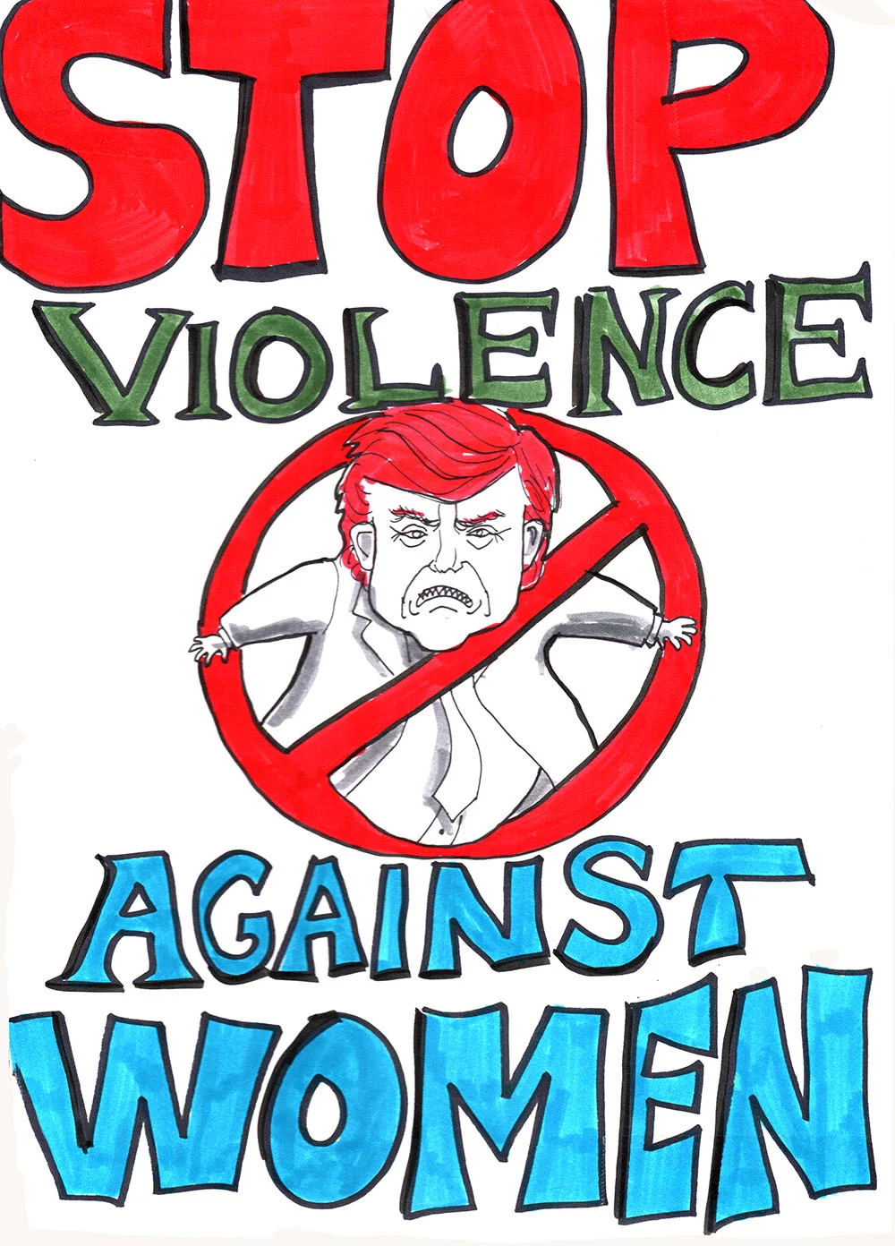 Reverse side of the poster , from the Women's March, January 2017