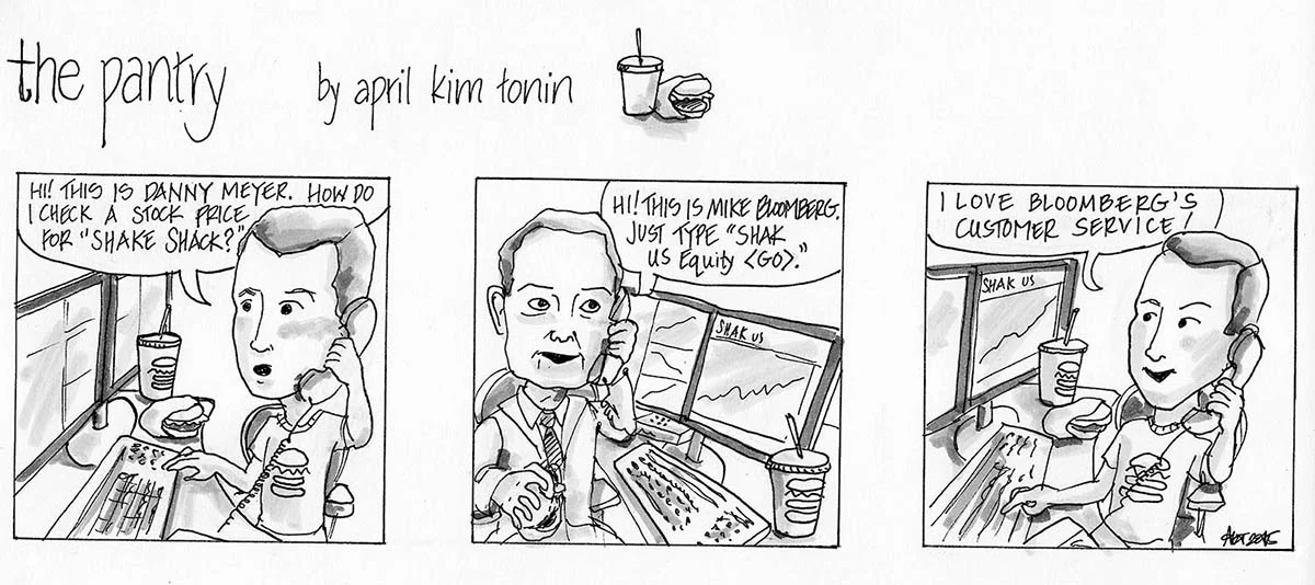 Two illustrations for The Pantry, a web comic for employees of Bloomberg, LP